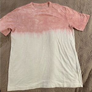 American Eagle Pink & White “dip” t-shirt, men’s size small